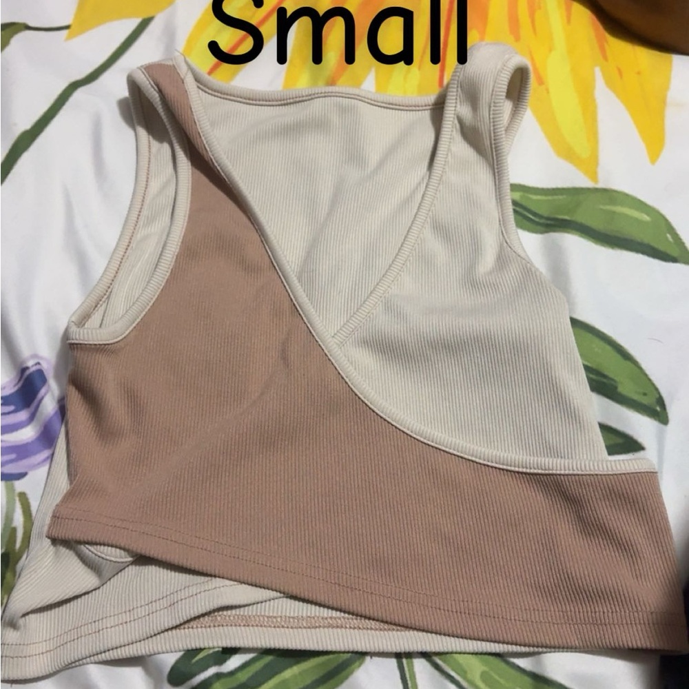 Two-Tone Cream and Tan Women's Top